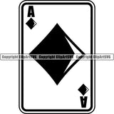 Game Poker Card Diamond Ace ClipArt SVG