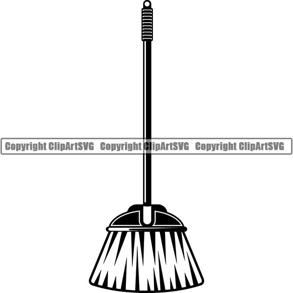Maid Cleaning Service Housekeeping Housekeeper Broom ClipArt SVG