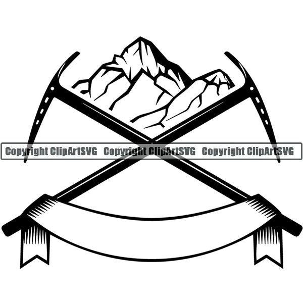 Mountain Climbing Rock Climber Logo ClipArt SVG