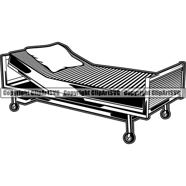 Medical Doctor Nurse Hospital Hospital Bed ClipArt SVG