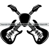 Music Musical Instrument Instrument Guitar Logo 4 ClipArt SVG