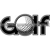 Sports Game Golf Text ClipArt SVG