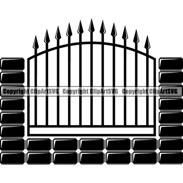 House Fence ClipArt SVG