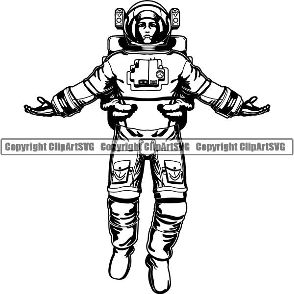 Astronaut Outer Space Shuttle Sci-Fi Science Fiction ClipArt SVG