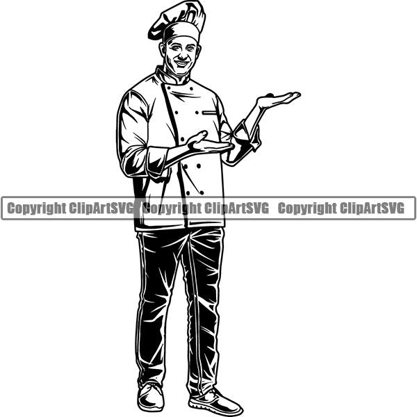 Cooking Baking Baker Chef Cook Uniform Hat ClipArt SVG