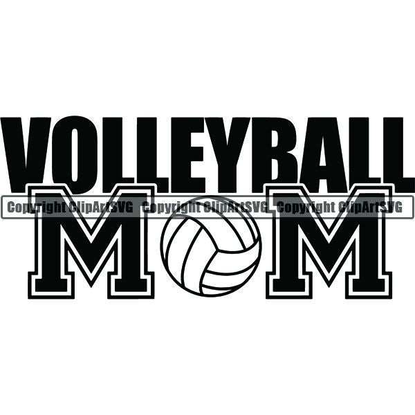 Sports Game Volleyball Mom ClipArt SVG