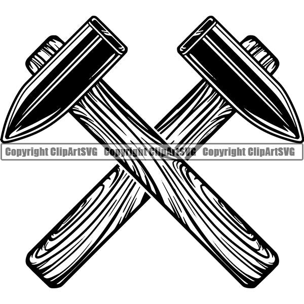 Blacksmith Metalwork Metal Forge Weld Welder Welding Hammer ClipArt SVG