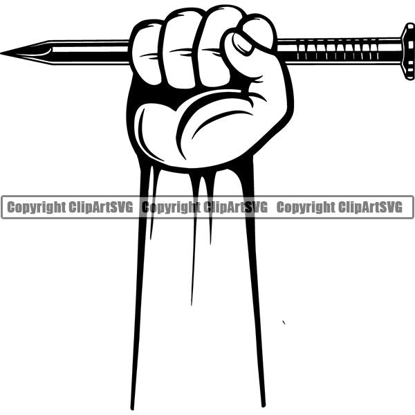 Construction Building Repair Service Nail ClipArt SVG