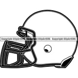 Sports Game Football Helmet ClipArt SVG