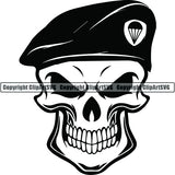 Military Weapon Soldier Beret Skull ClipArt SVG