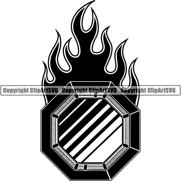 Sports Boxing Boxer MMA Fighter Fire ClipArt SVG
