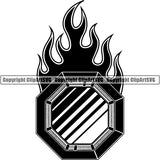 Sports Boxing Boxer MMA Fighter Fire ClipArt SVG