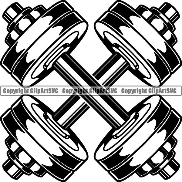Gym Sports Bodybuilding Fitness Muscle Dumbbell ClipArt SVG