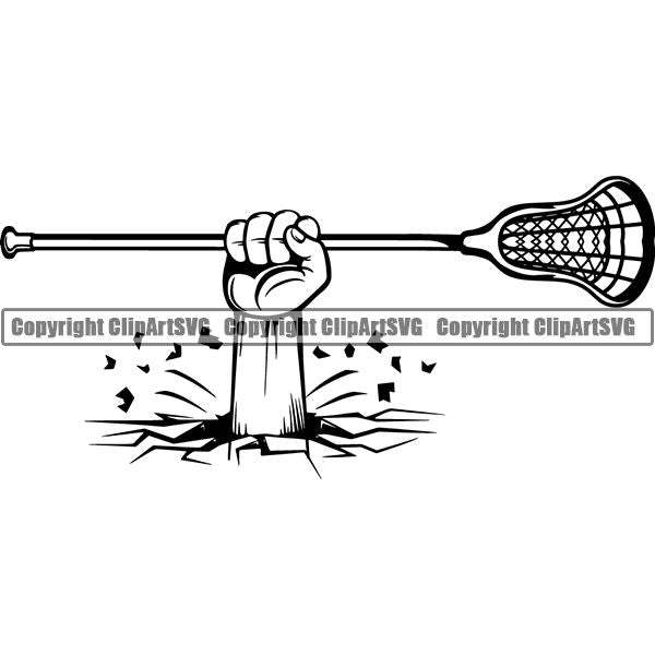 Sports Game Lacrosse Stick ClipArt SVG