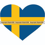 Country Flag Heart Sweden ClipArt SVG