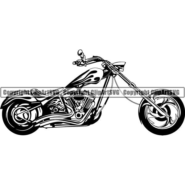Motorcycle Bike Chopper ClipArt SVG