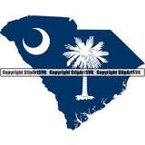State Flag Map South Carolina ClipArt SVG