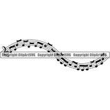 Music Design Element Frame Border Notes Lines Line Wavy ClipArt SVG