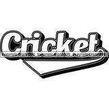 Sports Game Cricket Text ClipArt SVG