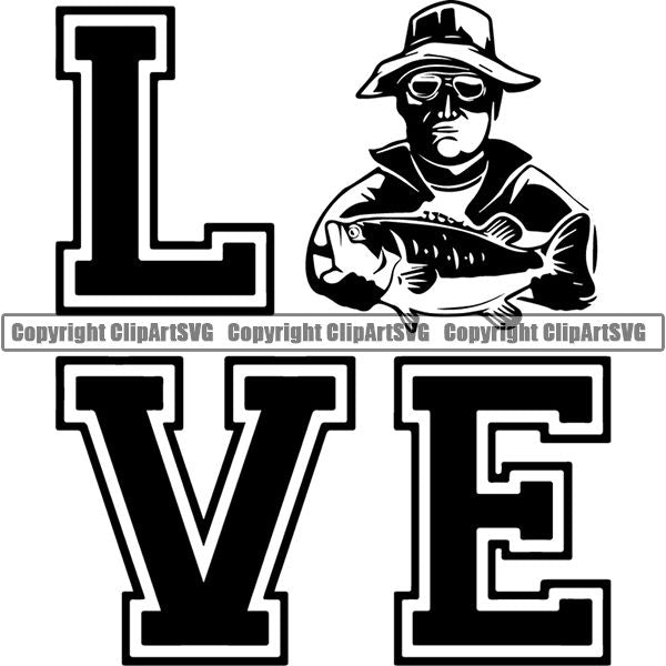 Sports Game Hunting Fishing Hunt Fish Love ClipArt SVG