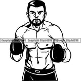 Sports Boxing Boxer MMA Fighter ClipArt SVG