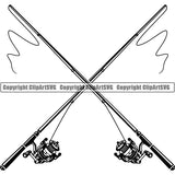 Sports Game Fishing Hunting Fish Hunt Rod ClipArt SVG