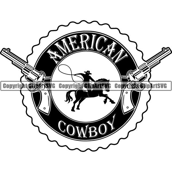Occupation Cowboy Logo ClipArt SVG