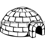 House Igloo Snow Ice Block Home ClipArt SVG