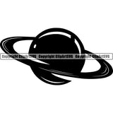 Astronaut Outer Space Shuttle Sci-Fi Science Fiction Planet Saturn ClipArt SVG