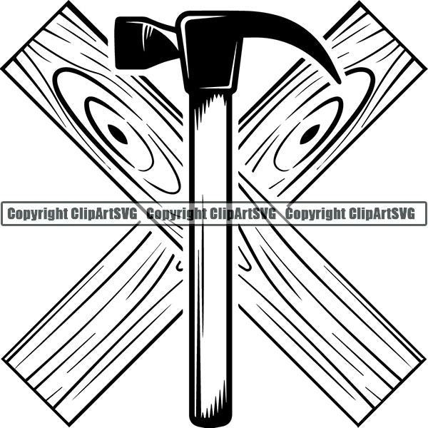 Construction Woodworking Carpenter Lumberjack Logo ClipArt SVG