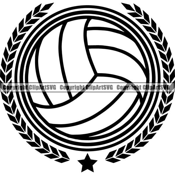 Sports Game Volleyball Logo ClipArt SVG