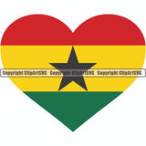 Country Flag Heart Ghana ClipArt SVG