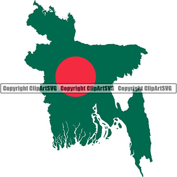 Country Flag Map Bangladesh ClipArt SVG