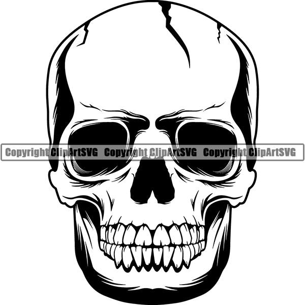 Skull Skeleton Tattoo Tat ClipArt SVG