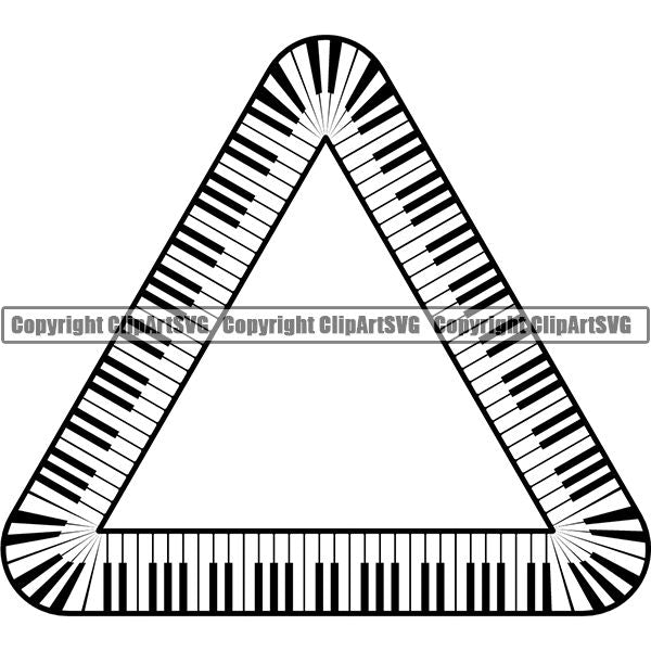 Music Design Element Frame Border Piano Keys In Triangle ClipArt SVG