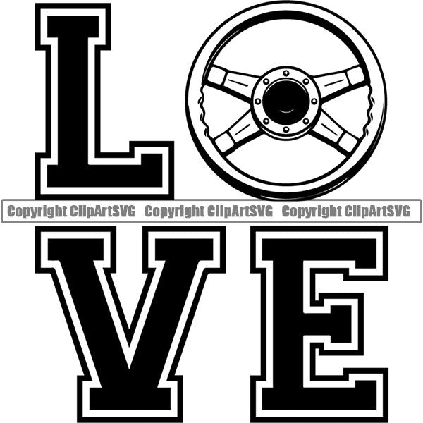 Sports Car Racing Love ClipArt SVG