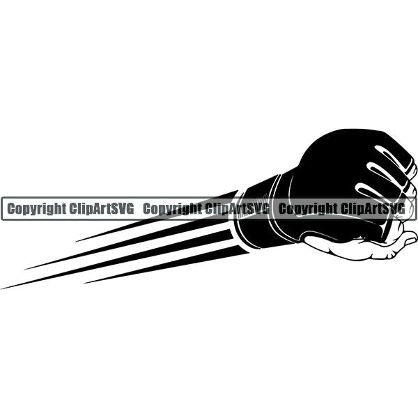 Sports Boxing Boxer MMA Fighter Glove Motion ClipArt SVG