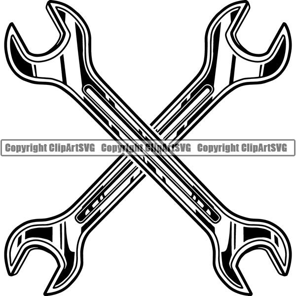 Mechanic Repair Shop Garage Wrench ClipArt SVG