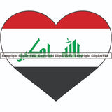 Country Flag Heart Iraq ClipArt SVG