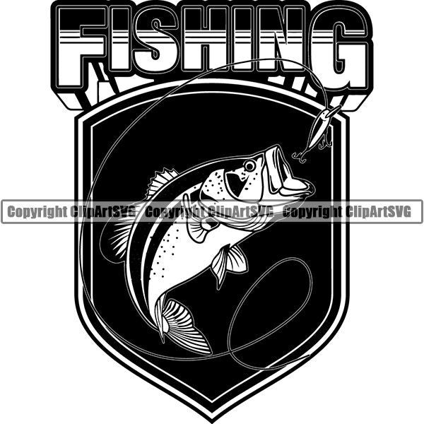 Sports Game Hunting Fishing Hunt Fish Logo ClipArt SVG