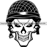Military Weapon Soldier Hat Skullb ClipArt SVG