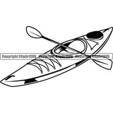 Kayak Kayaking Canoe Canoeing Raft Rafting Boat Boating Logo ClipArt SVG