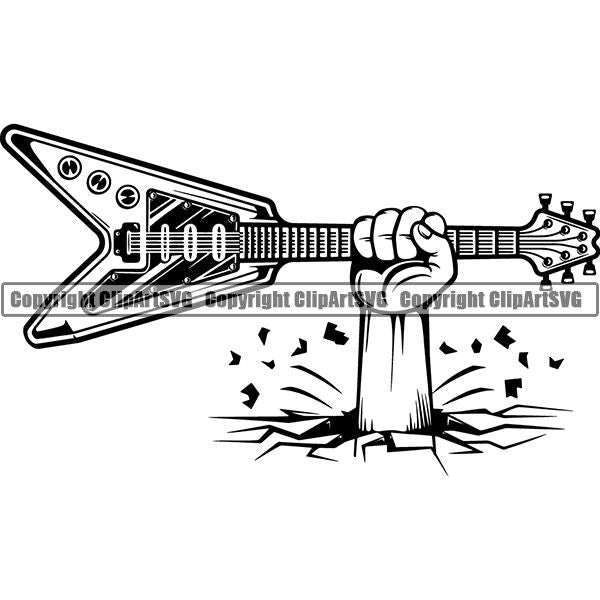 Music Musical Instrument Guitar Electric 8iik4 break ClipArt SVG