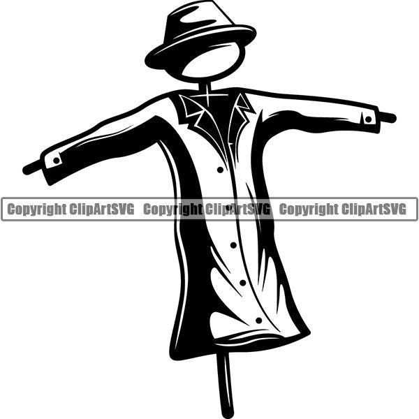 Farming Farmer Farm Organic Scarcrow ClipArt SVG