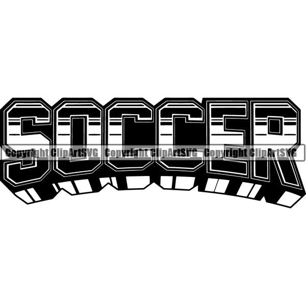 Sports Soccer Text ClipArt SVG