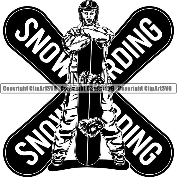 Sports Snowboarding Snowboard Skiing Ski Logo ClipArt SVG