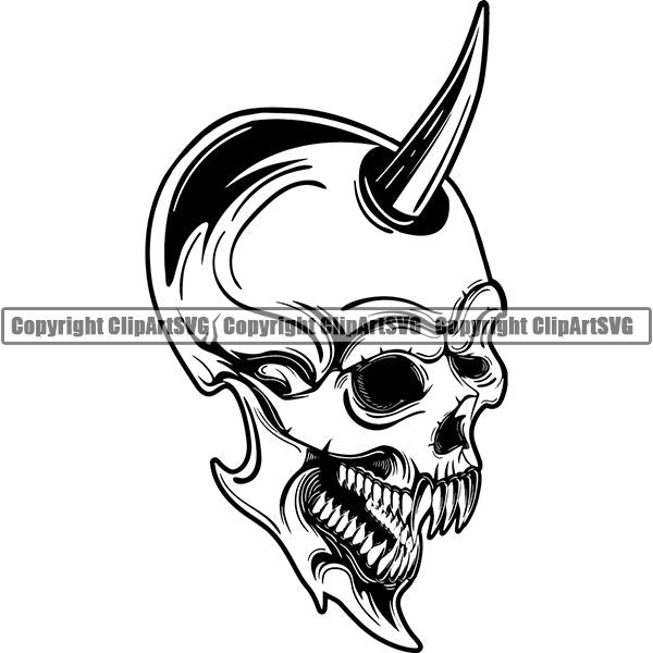Skull Skeleton Tattoo Tat ClipArt SVG