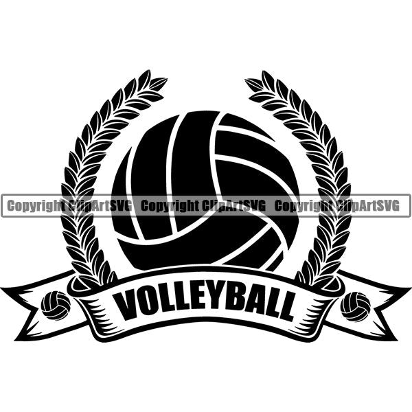 Sports Game Volleyball Logo ClipArt SVG
