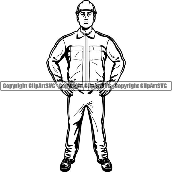 Construction Building Repair Service Worker ClipArt SVG