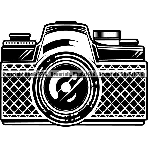 Photography Photographer Photograph Camera Lens Retro Vintage ClipArt SVG